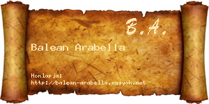 Balean Arabella névjegykártya